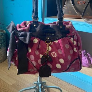 Y2K Juicy Couture Cherry Bag Velvet Pink Brown